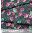 thumbnail image 2 of Soimoi Gray Cotton Voile Fabric Stone & Diamond Geometric Print Fabric by the Yard 56 Inch Wide, 2 of 3