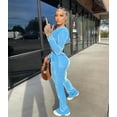 thumbnail image 4 of Panan Womens 2 Piece Outfits Velvet Sweatsuits Zip-up Hoodie Jacket Casual Jogging Set Tracksuit Set with Pockets, 4 of 7