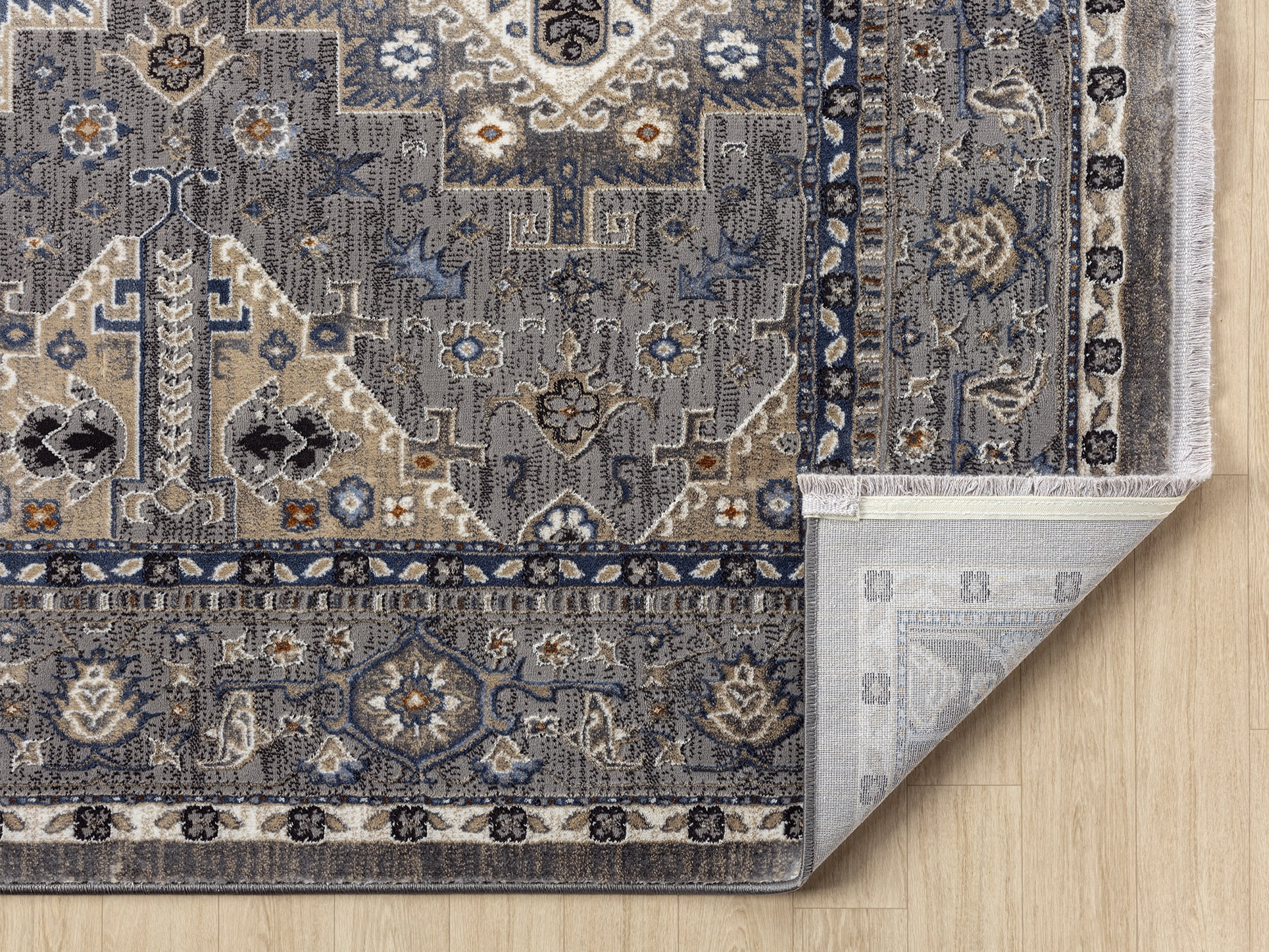United Weavers Riviera Azure Area Rug, Border Pattern, Grey, 7'10" X 10'6"