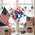 thumbnail image 6 of CuiLiyq Independence Day Artificial Flower Bouquet, 18" Red White Blue Simulation Floral Arrangement for Tabletop Staircase Party Decor, 6 of 6