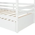 thumbnail image 7 of Hommoo Twin Size House Bed, Wood Platform Bed with Roof Window and Trundle, White, 7 of 7