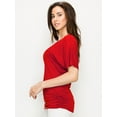 thumbnail image 5 of Made by Johnny V Neck Short Sleeve Dolman Top with Side Shirring XXXXXL RED, 5 of 6