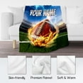 thumbnail image 3 of Personalized Football Blanket Gifts - 30x40 Inches Small Plush Blanket for Boys Kids - Custom Sports Football Gift Room Decorations for Football Players - Soft Flannel Throw Blanket for Sofa, 3 of 6