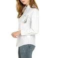 thumbnail image 4 of INSPIRE CHIC Women's Sequins Pocket Long Sleeve Button up Casual Work Shirt White M, 4 of 6