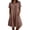 Coffee, variant on CHGBMOK Womens Casual Cuffed Button Down Shirt Dress Collared V Neck Short Sleeve Tunic Blouses Midi Dress with Pockets