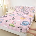 thumbnail image 3 of Homewish Cartoon Lion Zebra Elephant 4 Pieces Queen Sheet Sets for Kids Children,Kawaii Rainbow Ultra Soft Flat Sheet,Cute Animal Queen Fitted Sheet,Lightweight Room Decor, 3 of 7