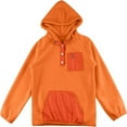 thumbnail image 4 of Povozer Girls Oversized Full Zip Hoodie,Girls Fleece Pullover Hooded Sweatshirt Hoodie For Teen Girl Winter Button Jacket Coat With Pocket Girls Fashion Size 13-14 Years,Orange, 4 of 6