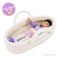 thumbnail image 2 of June Garden Cozy Dream Doll Bassinet - Baby Doll Portable Carrier - Fits for American Girl Dolls or Teddy Bears up to 14 - Cream White, 2 of 5
