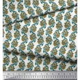 thumbnail image 2 of Soimoi Polyester Crepe Fabric Leaves & Floral Block Printed Fabric 1 Yard 52 Inch Wide, 2 of 3