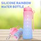 thumbnail image 1 of Botella de agua plegable con marcador de tiempo, botella de agua deportiva de 20 oz grande a prueba de fugas, reutilizable sin BPA, botellas de agua portátiles colapsadas para viajes, deport, 1 of 5