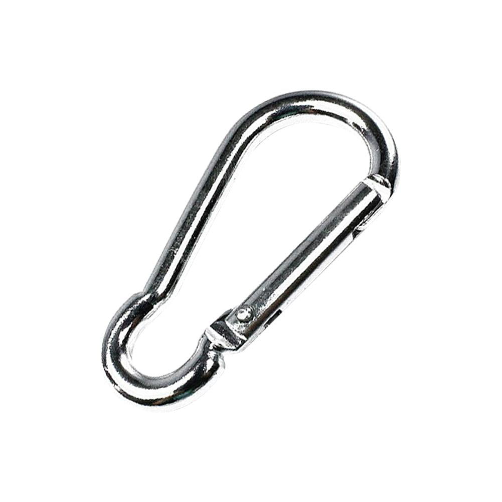 Silver Carabiner Camping Buckles Spring Lock Snap Hook Key Chain Clips 