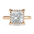 thumbnail image 2 of AFFY Halo Solitaire Engagement Ring for Women, 2.20 Carat (ctw) Princess and Round Cut Lab Grown Diamond Ring In 14K Rose Gold Over Sterling Silver F-G-H, SI Quality Gifts For Her Ring Size-6.5, 2 of 7