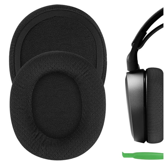 Geekria Comfort Mesh Fabric Replacement Ear Pads Compatible with SteelSeries Arctis 1/ 3/ 5/ 7/ 7 / 7P/ 7P / 7X/ 7X / 9/ 9X/  Pro/ Prime Headphones, Ear Cushions (Black)