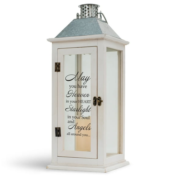 Heaven In Your Heart Classic White 6.5 x 6.5 x 17 LED Candle Lantern