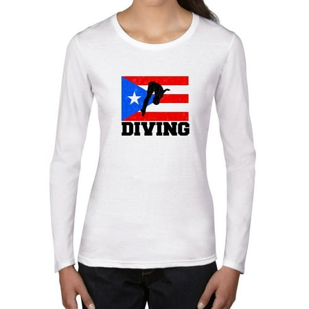 Puerto Rico Olympic - Diving - Flag Women's Long Sleeve