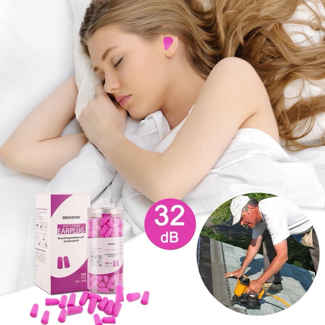 Foam Earplugs 60 Pairs Ultra Soft Sleeping Ear Plugs Upgraded Noise Reduction Hearing Protection Ear Plugs for Sound Blocking Sleeping Snoring School Library