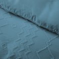 thumbnail image 5 of Peace Nest 3 Pieces Clipped Jacquard Geometric Tufted Duvet Covers & Pillow Sham Set ,Microfiber Soft Bedding Set with Zipper Closure 4 Ties in Dark Blue, Diamond Quilted, King Size, 5 of 6