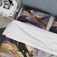 thumbnail image 4 of Designart "Liquid Magic in Purple and Gold II" Abstract Bedding Covert Set - Modern Purple Transitional Bed Set With 2 Shams, 4 of 6