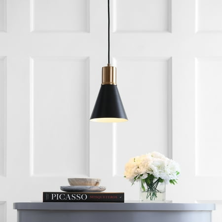 6" Apollo Metal LED Pendant Black (Includes Energy Efficient Light Bulb) - JONATHAN Y
