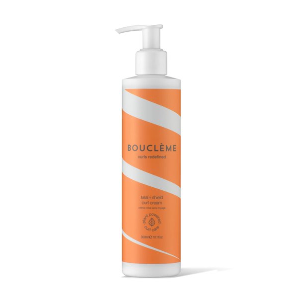 Bouclme Seal + Shield Curl Cream - Crema ligera para rizos para proteger contra la humedad - 96,98% de ingredientes derivados naturalmente y vegano - 10,1 fl oz