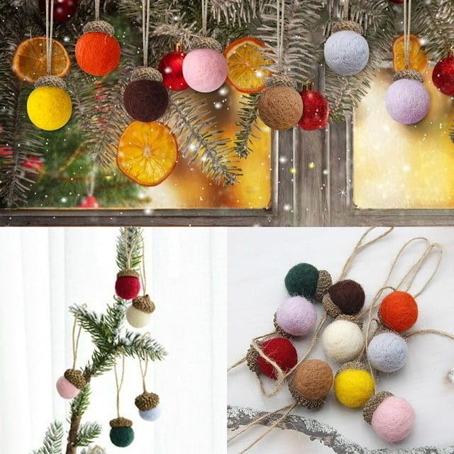 Harpily Home Decor 5PCS Christmas Decorations Ball Handmade Diy Material Scene Layout Christmas Tree Pendant