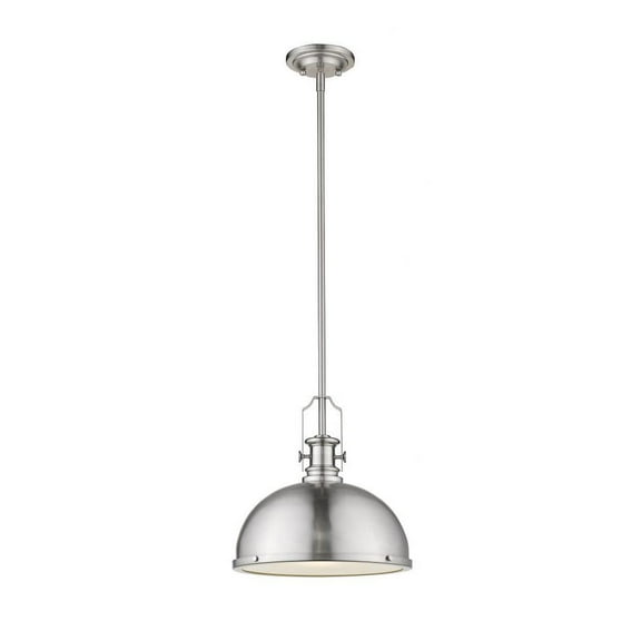 1 Light Pendant in Restoration Style 13.25 inches Wide By 13 inches High-Brushed Nickel Finish Bailey Street Home 372-Bel-3173692