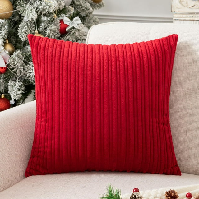 Ugs Ugasa Juego De Fundas De Almohada De Terciopelo Suave Y Cálido De Navidad, Fundas De Cojín, Fundas De Almohada Para Salón/Dormitorio/Sofá, 1 Pieza De 50 X 50 Cm, Color Burdeos