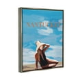 thumbnail image 3 of Stupell Industries Nantucket Summer Beach Girl Graphic Art Luster Gray Floating Framed Canvas Print Wall Art, Design by Amelia Noyes, 3 of 8