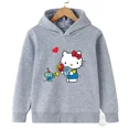 thumbnail image 3 of Sudadera informal de calle kawaii con dibujos animados de Hello Kitty para niños y niñas de 3 a 14 años con diseño de Sunshine, sudadera para deportes al aire libre para niños, 3 of 4
