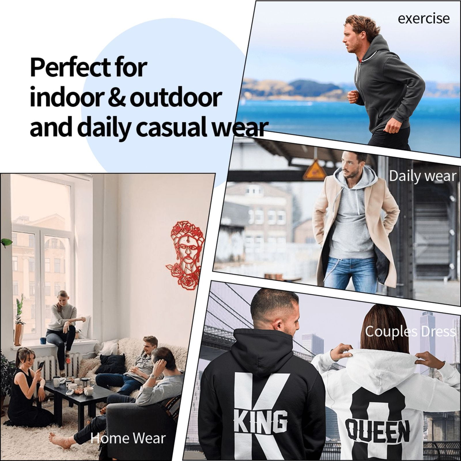 Hoodies for Teen Girls Boys Blue Green Camouflage Warm Boys