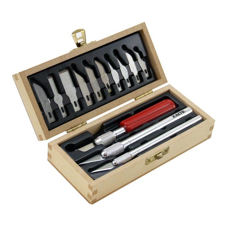 Mini Hobby Knife Set With Case Exacto Blades Kit For Carving And Whittling