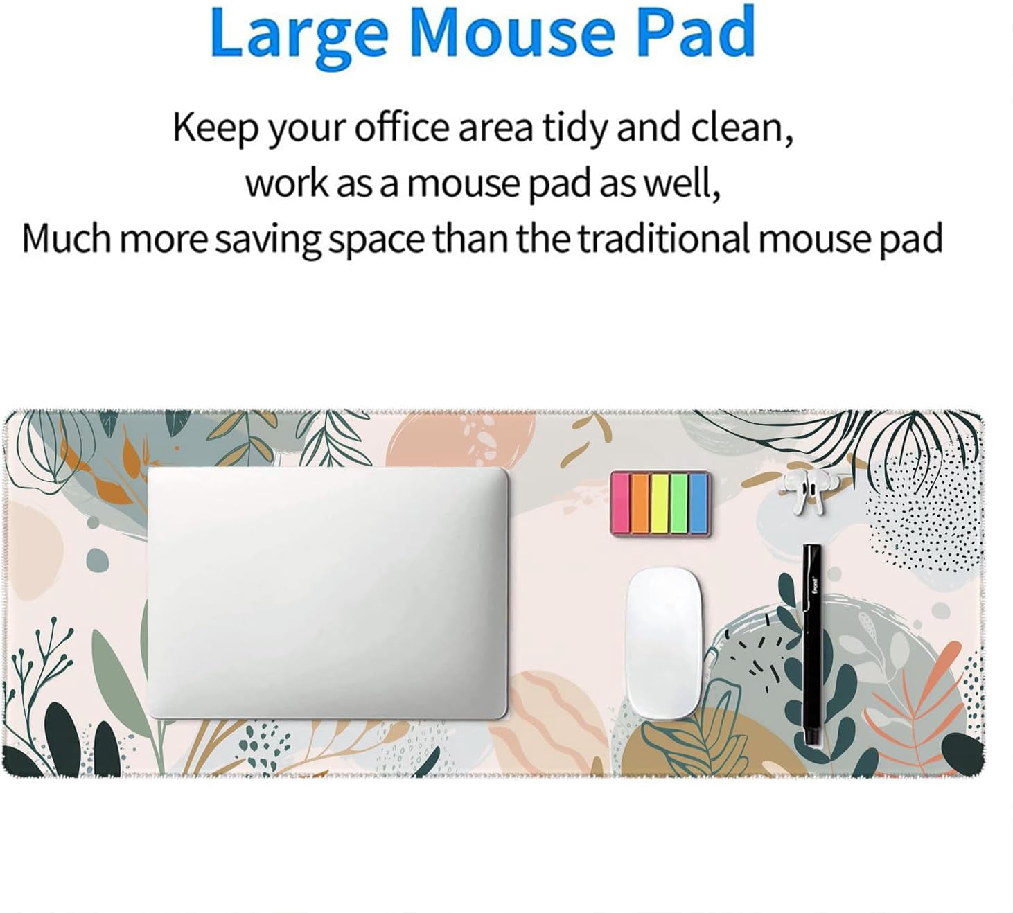Abstract Boho Desk Mat Gaming Mouse Pad Green Pink XL Mouse Pad Large Mousepad Extended Laptop Keyboard Mat Gaming Desk Pad Mouse Mat Office Computer Keyboard Laptop Home 31.5"x11.8"