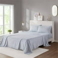 thumbnail image 3 of Intelligent Design Printed Microfiber Sheet Set in Blue Chevron Full, 3 of 15