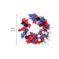 thumbnail image 2 of American Flag Floral Wreath Patriotic Tulip Silk Memorial Day 4th of July Wreaths, 16'' Holiday Wedding Garland Door Décor, 2 of 8