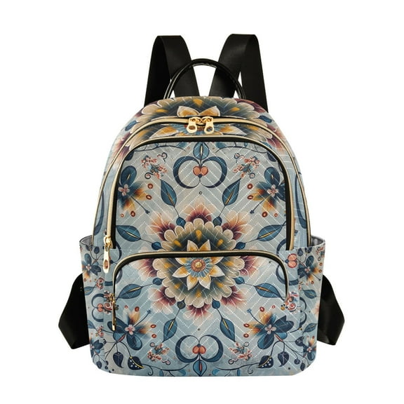 ALAZA Bohemian Floral Medallion Womens Travel Laptop Backpack Large Daypack Ladies Shoulder Bags S