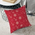 thumbnail image 6 of Square Throw Pillow Covers with Core, Red Christmas Snowflakes Pillows for Sofa Beds, 18"x18", 6 of 9