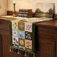 thumbnail image 6 of Feledorashia Table Runner, Floral Table Runner, Vintage Patchwork Linen Table Runner with Multicolor Tassels for Dining Room Sideboard Decor, Thick High-Density Woven Fabric with Matte Texture, 6 of 7