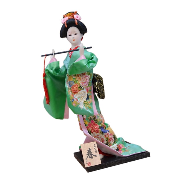 Muñeca kimono de geisha japonesa, escultura de dama tradicional coleccionable, artesanía artística Estilo F