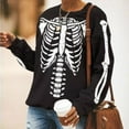 thumbnail image 5 of Womens Sweatshirts Womens Skeleton Sweatshirt Loose Crewneck Long Sleeve Pullover Tops Fall Clothes, 5 of 9