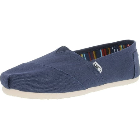 navy blue slip on canvas shoes