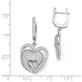 thumbnail image 2 of White Sterling Silver Earring Drop & Dangle Women'S Cubic Zirconia CZ Clear 32 mm 17, 2 of 2