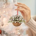 thumbnail image 3 of Guardoinrt 2 Artificial Hanging Baskets, Baskets, Decorations Pinecone And Frosted Suitable For Front Door, Courtyard, Decor Bleached Style 30CM, 3 of 6