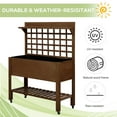 thumbnail image 5 of Outsunny 41" Raised Garden Bed with Wheels, Trellis, Storage Shelves, Brown, 5 of 8