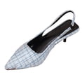 thumbnail image 7 of Slingback Sandals for Women Pointed Closed Toe Stiletto Heels Elastic Strap Slip on Wedding Party Dress Shoes Light Blue Size 7.5, 7 of 7