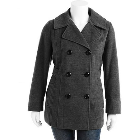 George - Women's Plus-Size Double-Breasted Pea Coat