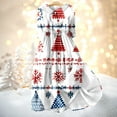 thumbnail image 2 of Christmas Dresses for Women Ladies Fashion Christmas Print Lapel Button-Down Seven-Quarter Cuff Strap-Up Dress for Christmas Party,Blue,3XL, 2 of 5