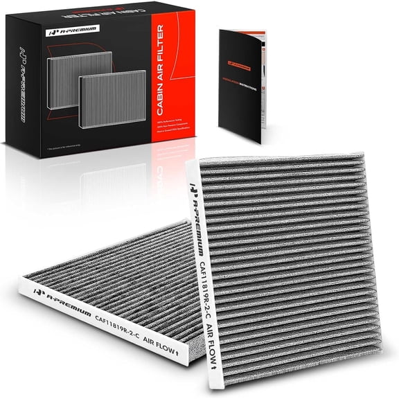 A-Premium 2-PC Cabin Air Filter with Activated Carbon, Compatible with Hyundai Sonata, Azera, Santa Fe & Kia Cadenza, Optima, Sedona & GMC Terrain & Chevrolet Equinox