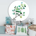 thumbnail image 2 of Designart 'Young Eucalyptus Branches and Leaves IV' Traditional Circle Metal Wall Art 29x29 - Disc of 29, 2 of 5