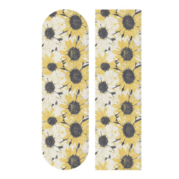 33.1" x 9.1" Tape Skateboard Scooter Grip Tape Skateboard Griptape Sheet Yellow and White Sunflower