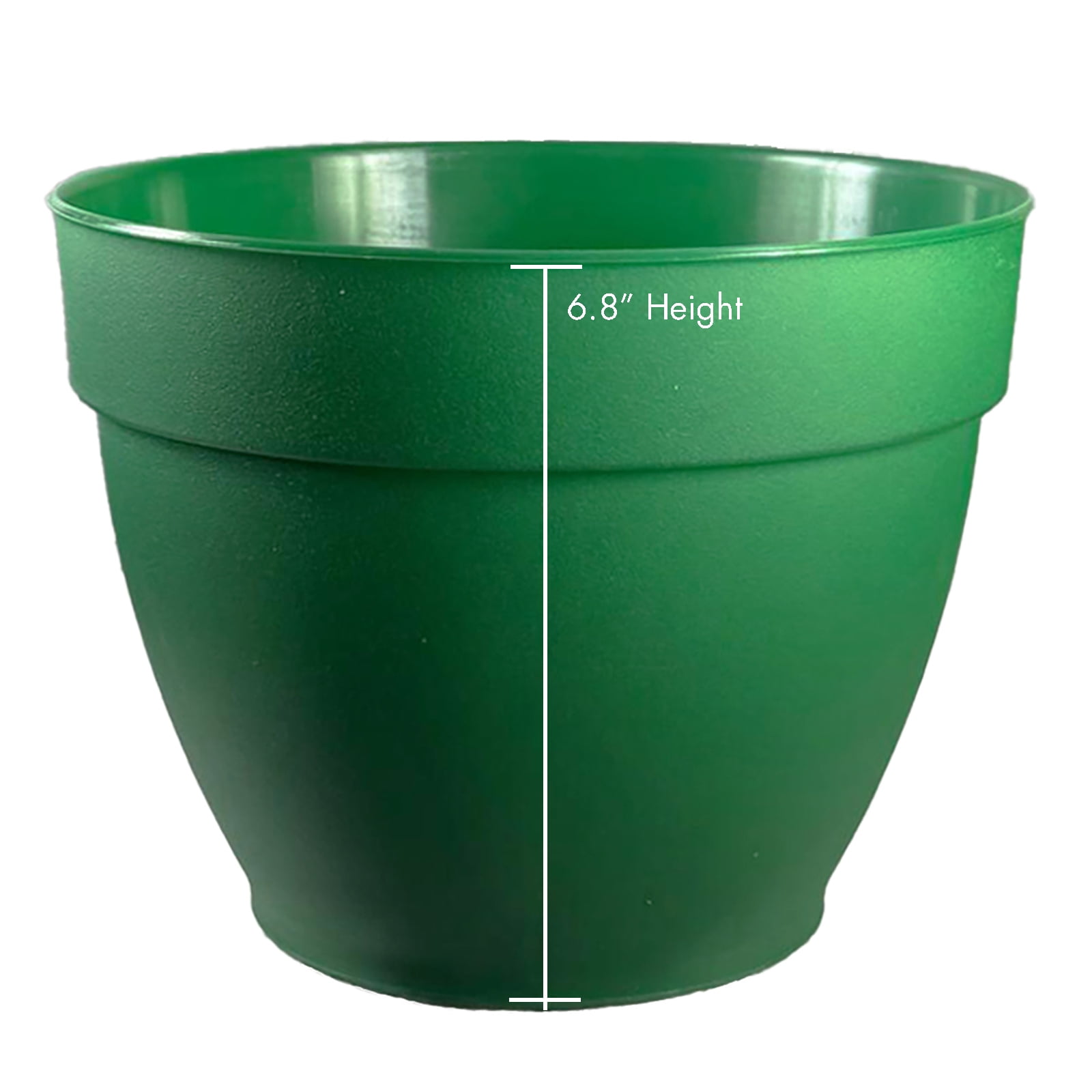 Jacinto Recycled Plastic Planter by Deroma USA, 8 inch Opening Diameter, Green Color